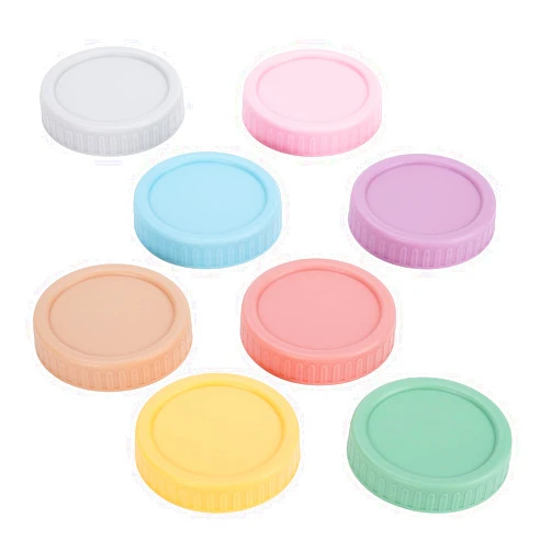 CHEFBEE Wide Mouth Mason Jar Lids - ChefBee 8PCS Colored Mason Plastic Lids Wide Mouth, Leak Proof Plastic Canning Covers for Jars, Reusable Can Covers Tops Caps with Rings for Ball, Kerr and More