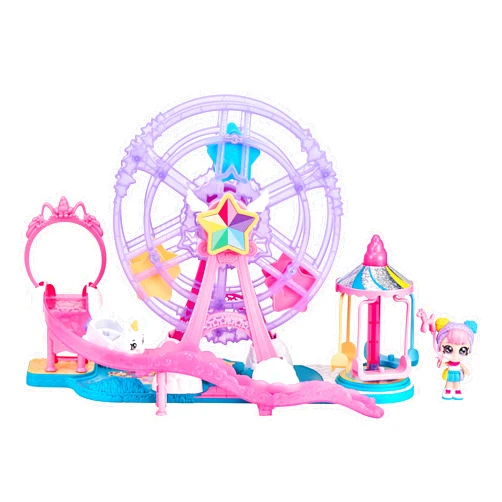 Kindi Kids Minis Collectible Ferris Wheel and Posable Bobble Head Figurine 2pc