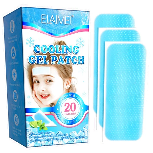 ZIXAOK 20 Sheets Fever Patches for Kids - Hot Weather Cooling Gel Patches for Adults - Headache Patches - Forehead Fever Cool Pads - Cooling & Pain Relief