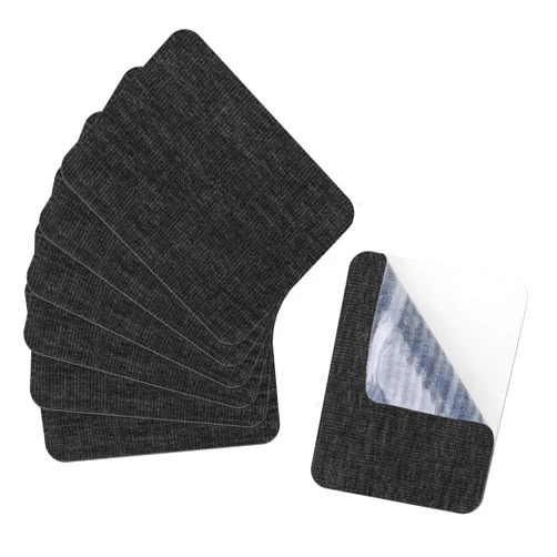 Dimeho Iron On Patches for Clothes Repair, 6 Pcs Black Premium Quality Fabric Inside & Outside Mending Patch, Strongest Glue Repair Decorating for Pants Jeans Elbow Clothing (4.92 x 3.74 Inches)