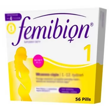 Merck FEMIBION Natal 1. 56 Pills for Early Pregnancy, First 12 Weeks. Made in Germany. Polish Distribution, Polish Language.