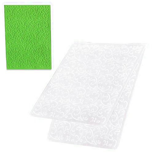 Hying 3-D Textured Impressions Background Embossing Folder, Lace Vine Pattern Plastic Embossing Folder Template for Card Making Scrapbooking Paper Craft Album Stamps DIY Décor