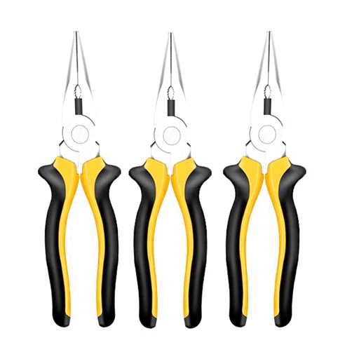 HAOGUAIS Premium 8” Needle Nose Pliers, Paper Clamp Precision, Heavy-Duty CRV Steel, Large Soft Grip with Wire Cutter, Long Nose Cutting Pliers, W031269