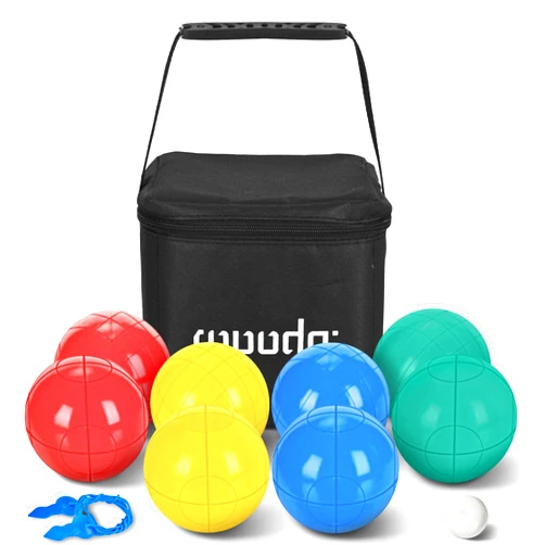 ropoda 90mm Bocce Ball Set, Lighter Bocce Ball for Beginners with 8 Balls, Pallino, Case and Measuring Rope for Backyard/Beach/Lawn, Composite Plastic for Kids Teens Beginners