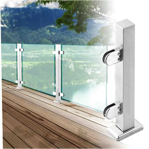 Mlida Glass Railing Post Platform Glass Railing Pillar, 850mm/ 1050mm Height Posts for Indoor Outdoor, Heavy Duty Glass Balustrade Post Clamp Floor-Standing, Easy to Fixed