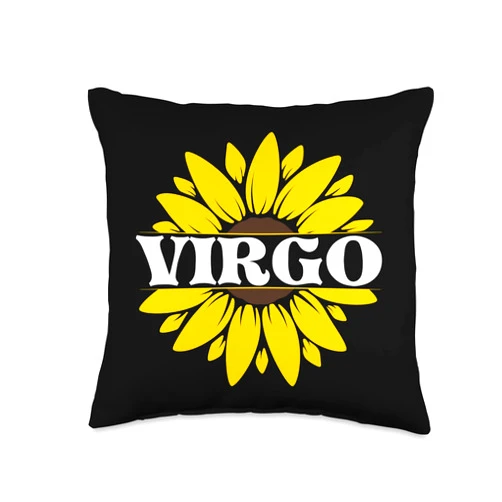 Shertvibes Zodiac Astrology Astrological Signs Virgo Season Zodiac Horoscope Sunflower Birthday Men Women Throw Pillow