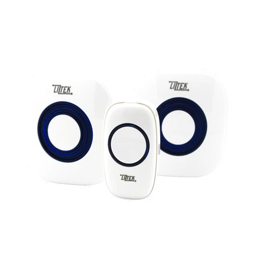 Liztek Portable Wireless Doorbell with 1 Remote Button and 2 plug-in Receiver Operating at 1000 feet Range with 52 Wireless door Chimes, Batteries Not Required for Receivers