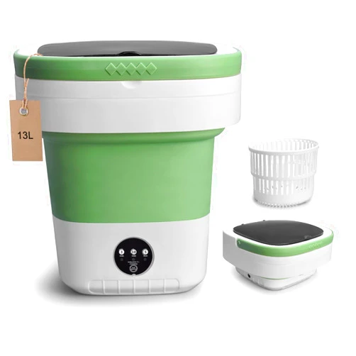 DFJKJUU Portable Washing Machine, 13L Upgraded With Spin Basket, Foldable Mini Washer Cleaning for Underwear, Baby Clothes Socks and Small Items, Small Washer for Apartments, Dorm,RV, Travel, Hotel, Laundry