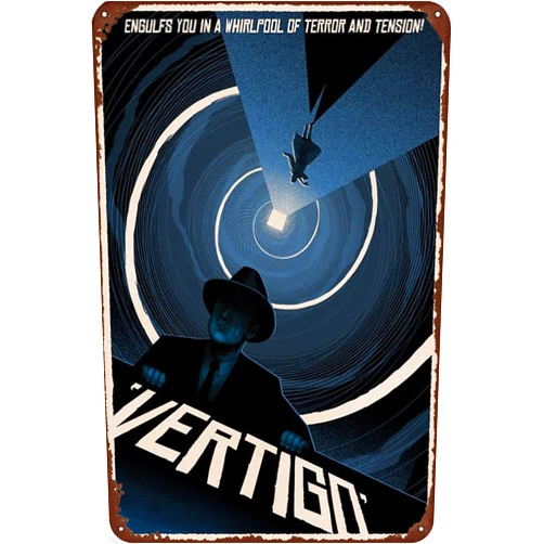 TINSAEGE Metal Tin Sign Vertigo | Decorative Signs and Plaques for Your Home Bar, Club, or Wall Decor - 8 x 12 inches