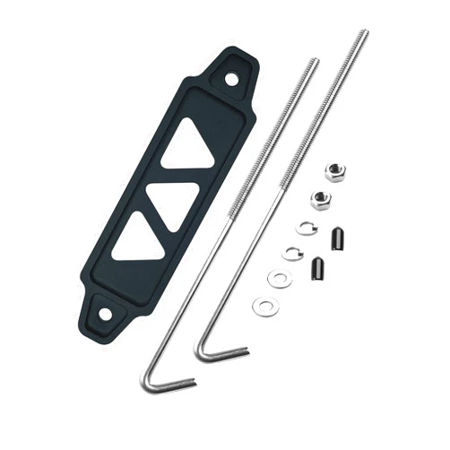 ARONOVA Battery Hold Down Sets,With Billet Aluminum Battery Tie Down Bracket And 18-8(304) Stainless Steel J bolts(Black)