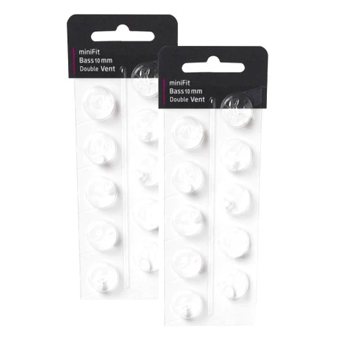 KH HAIKE Hearing Aid Domes for Oticon Replacements, Oticon Minifit Double Vent Bass Domes (10 mm/2 Packs）, Universal Domes for Oticon Hearing Aid Supplies.