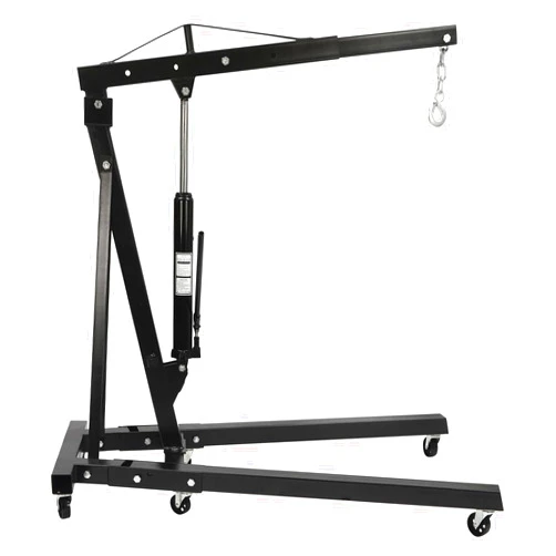 EcoTypee 2 Ton Folding Hydraulic Engine Hoist Crane Hoist Lift, Engine Hoist Foldable Cherry Picker with 6 Casters, Heavy Duty Hydraulic Engine Crane for Garage, Workshop
