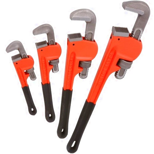 DSA Trade Shop 4pc Heavy Duty Pipe Wrench Set Monkey Heat Treated Adjustable 8