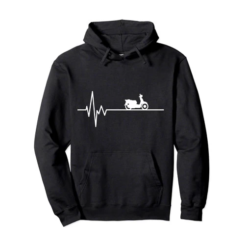 Moped Mofa Zubehör Geschenke für Mopedfahrer Scooter Heartbeat Moped Driver ECG Pulse Scooter Moped Pullover Hoodie