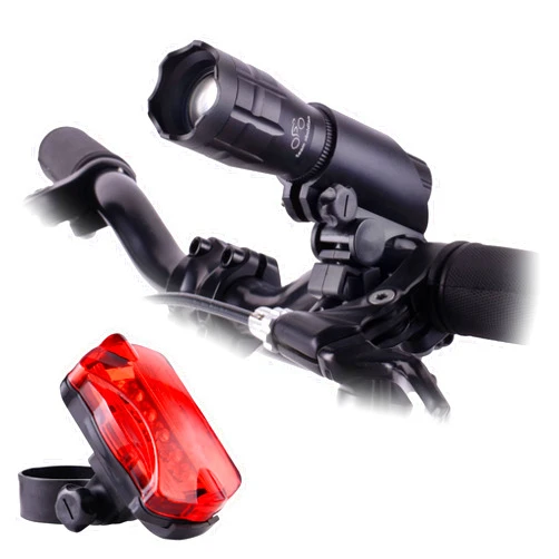 TeamObsidian Team Obsidian: Bike Lights Set - BATTERY POWERED - Super Bright front and back LED Lights for Your Bicycle - Easy to Mount Bike Headlight and Tail Light for Night Riding - Front and Rear Light Fits All Bikes