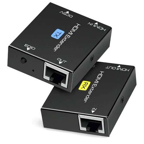 Ozvavzk HDMI Extender Over Cat5e/6/7 Ethernet UP to 200 Feet 1080P@60Hz with EDID POC Function Transmitter and Receiver (Only TX Need Power Supply)