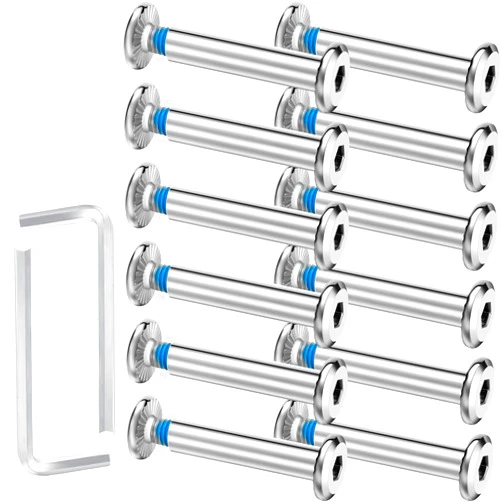 Hotop 20 Sets Skate Wheel Socket Screw Inline Roller Skate Screws Shaft Hex Socket Screw with 2 Pieces Installation Tool