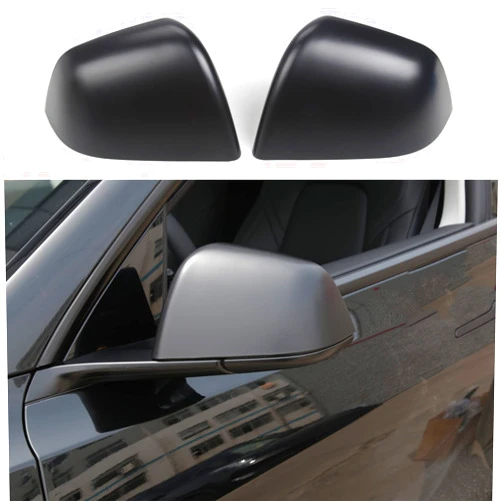Goodangie00 ABS Matte Black Style Rearview Mirror Guard Cover Door Side Moulding Trim Exterior Accessories Compatible with Latest 2021 2022 2023 2024 Tesla Model Y
