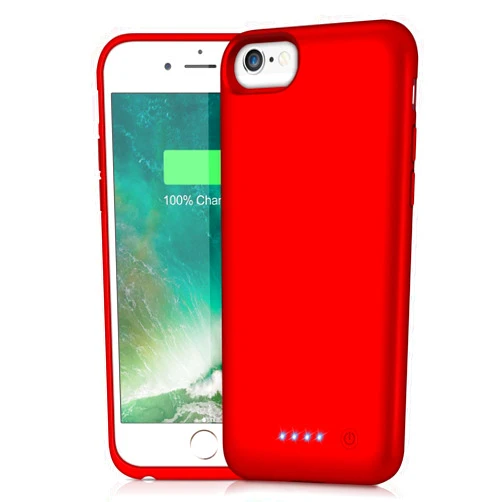HETP Battery Case for iPhone 6s/6/8/7/SE(2020/2022),Upgraded 6000mAh Ultra Slim Rechargeable Charging Case External Battery Pack Charger Case for iPhone 8/7/6s/6/SE(3rd and 2nd Gen)[4.7 inch]-Red