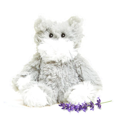 warmies Junior Microwavable & Weighted Stuffed Animals, Cat - Heated Stuffed Animal Plushie for Warmth & Comfort - Cute Soft Plush Toys for Adults & Children (Boys, Girls, Babies & Toddlers)