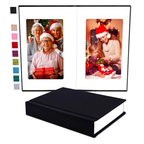 Pssoss Small 4x6 Photo Album with Writing Space Holds 20 Photos Ideal for Wedding Theme-Album and Baby Photo Album (Black)