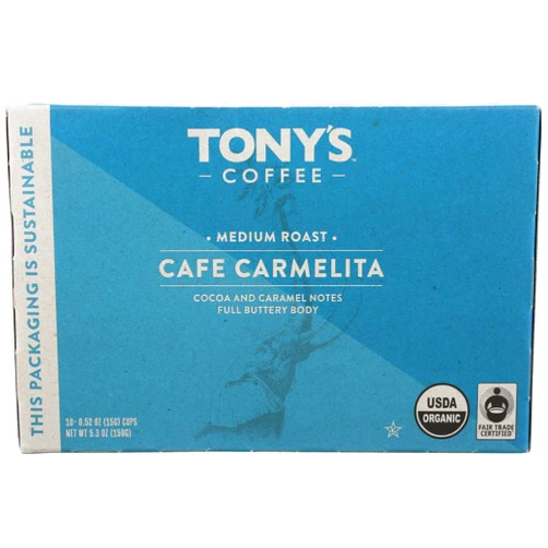 Tony's Coffee Cafe Carmelita Medium Roast Coffee Single Serve Capsules, 10 ct