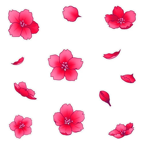 SMJ Designs Falling Dark Pink Sakura Cherry Blossom Petals Sticker Vinyl Waterproof Sticker Decal Car Laptop Wall Window Bumper Sticker 5