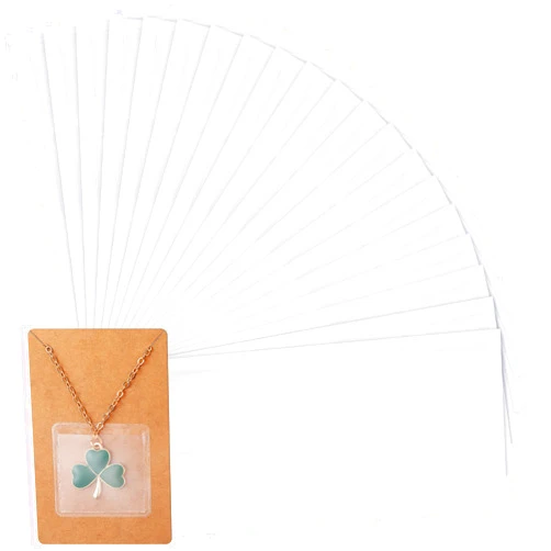 Sureio 240 Pieces Necklace Chain Adhesive Pouch for Necklace Display Cards Necklace Chain Pocket Jewelry Bags for Selling Necklace Packaging Plastic Loose Chain Pockets Clear Necklace Chain Holder