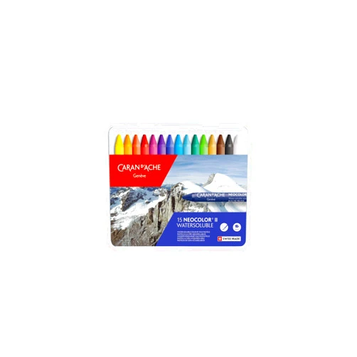 Caran d'Ache Classic Neocolor II Water-Soluble Pastels, 15 Colors