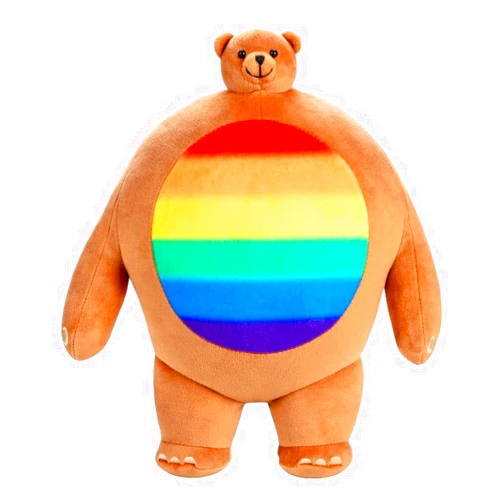 Tiny Headed Kingdom, Tiny Headed Rainbow Pride Pip Bear 12in