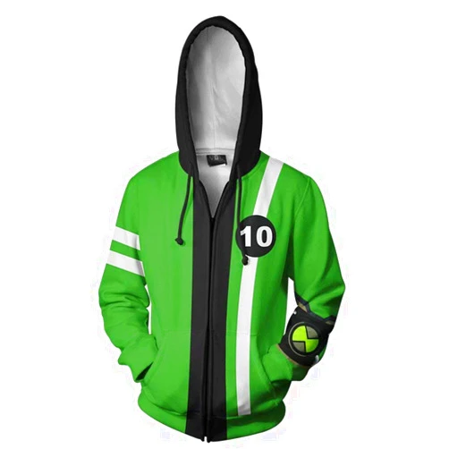 EvenShop Ben Hoodie Anime Cartoon Cosplay Jacket 3D Printed Sweatshirt (Large, Color 12)