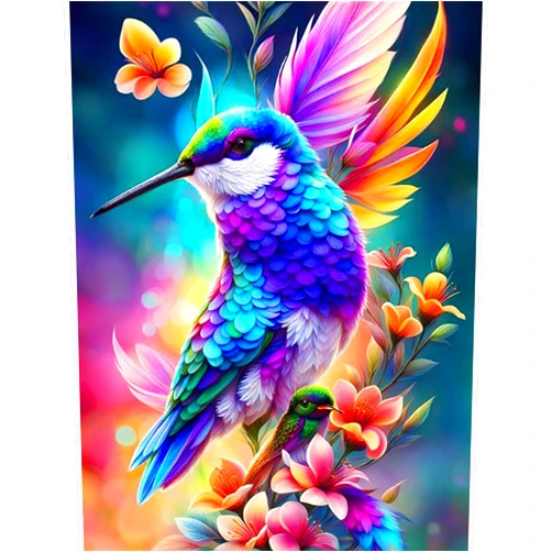 Huacan Hummingbird Diamond Art Painting Kits for Adults Beginners DIY Colorful Diamond Art Aurora Borealis Round Drills AB Diamonds Dots Gem Art Kits Handmade Mosaic Gift Home Decor 11.81 * 15.74inch