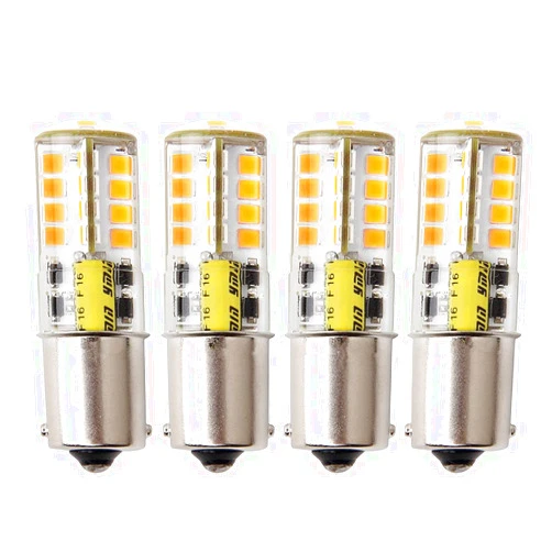 HRYSPN BA15s 1156 1141 Bayonet P21W S8 Single Contact rv LED Bulbs, 5 Watt Warm White, 12V Low Voltage 3000K 500LM, for Landscape Lighting and Camper, Boat Lights (Pack of 4)