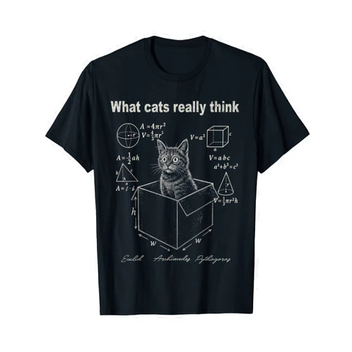 CATS ARE WEIRDOS Funny Cat in Box Math Humor Design for Cat Lovers T-Shirt