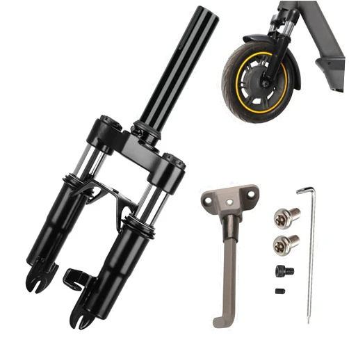 MIMIRACLE Electric Scooter Front Suspension Kit Spring Fork Compatible with Max G30 G30LP Segway Ninebot Electric Scooter Shock Absorption Parts Anti-Vibration Accessories with Foot Stand
