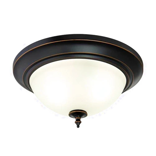 Westinghouse 6304800 Harwell Two-Light Indoor Flush Mount, Finish with Frosted Glass, Amber Rubbed Bronze