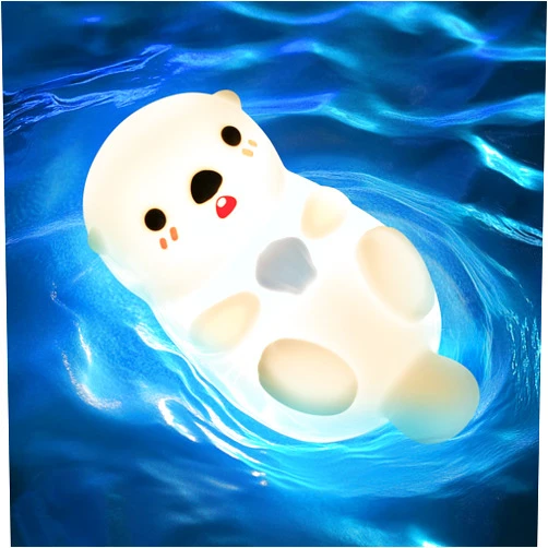 Caaaat Otter Night Light for Kids, Cute Otter Lamp 1200 mAh Dimmable Silicone Nightlight, Kids Night Light, Nursery Table Lamp Animal Lamp, LED Rechargeable Lamp for Toddler Room Decor, Sea Otter Gifts Baby