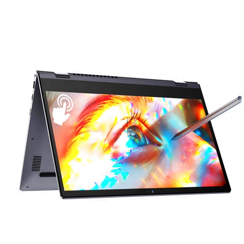JUSTTHINK 2024 2 in 1 Laptop Touchscreen, 14'', Windows 11, Intel Celeron N100, 8 GB RAM, 256 GB Storage, with Stylus Pen, Backlit, Fingerprint Unlock, Support 4K Graphics at 60Hz