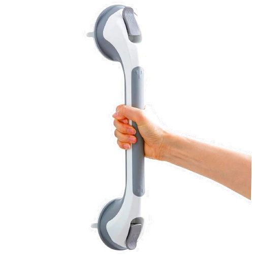 TAILI Shower Grab Bar 16 Inch Suction Cup Grab Bars for Bathroom, Removable Shower Safety Handle Heavy Duty Bathtub Grip for Seniors & Elderly, Strong Handrails No Drilling Waterproof, Grey
