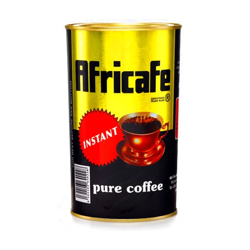 AFRI TEA & COFFEE BLENDERS 1963 AFRICAFE - Organic Instant Coffee - Tanzania - 100% Arabica and Robusta - 250g Metal Tin