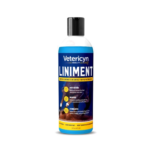 Vetericyn Equine Liniment for Fast-Acting Relief of Muscles and Joints – Menthol-Based Topical Analgesic for Horses – 16 Ounces,Blue