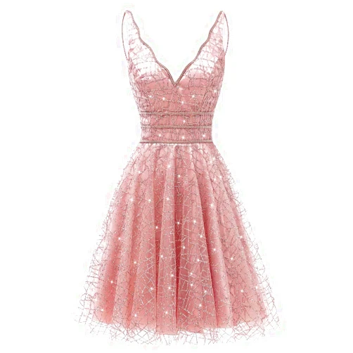 AiniDress Women's Tulle Prom Gown Short Homecoming Dresses Crystal Sparkle Party Dresses