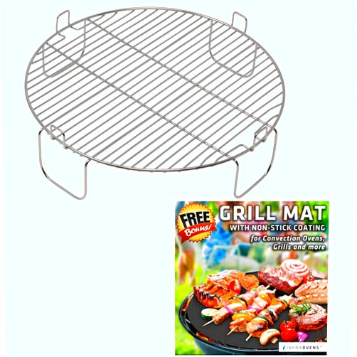 INFRAOVENS 3 inch Stainless Steel Grill Rack Compatible with Nuwave® Pro Plus, Elite, Nutri Chef, Black&Decker | Replacement Grate Accessory for Convection Ovens, Kitchen Oven and Toaster Oven Accessories