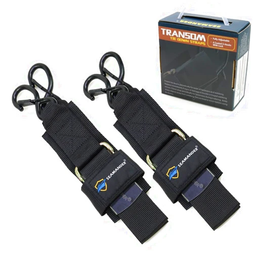 Seamander Transom Tie Down Straps for Boating Safety, Jetski & PWC Trailer,UV Treated 2