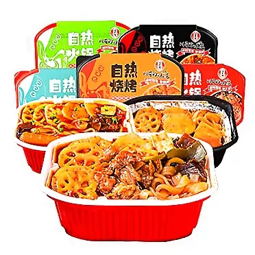 CZM Self Heating Hot Pot Chinese Meal Instant Noodle Rice Food Storage Snacks (Spicy Plus Beef)