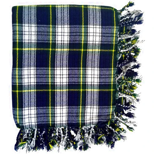 AAR Products AAR Kilt Fly Plaid Acrylic Wool Scarf Rolled Fringe Shawl