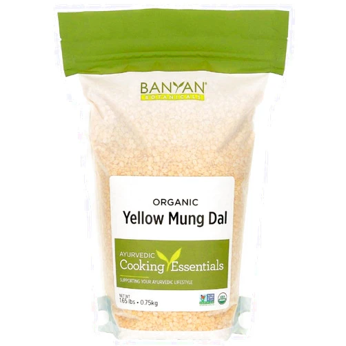 Banyan Botanicals Organic Yellow Mung Dal 1.65 lbs – Premium Split Moong Dal (Mung Beans, Moong Beans) Plant-Based Protein, Fiber, Gluten Free, Vegan, NonGMO For Kitchari, Cleansing, Ayurvedic Recipes