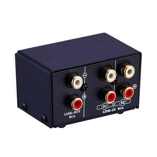 Summina RCA Switch Audio Switcher RCA 2 in 1 Out / 1 in 2 Out A/B Switch Stereo Audio Splitter Box with No Distortion RCA Jack for Switching Between Computer Speakers and Headphones,LYNEPAUAIO