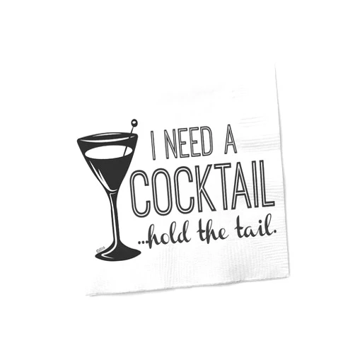 Twisted Wares - Funny Cocktail Napkins - I NEED A COCKTAIL, HOLD THE TAIL - Boutique Cocktail Napkins - Perfect for any Celebrations 5