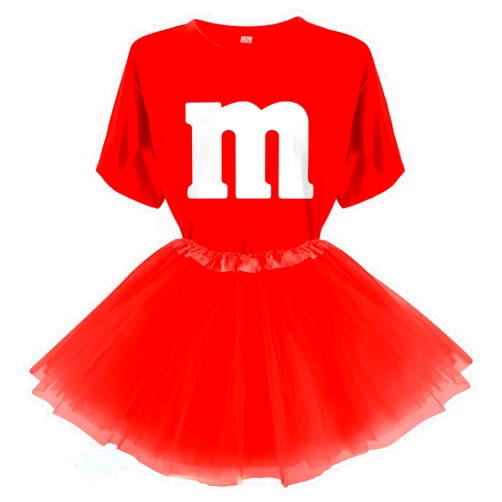 FONYFA Letter M Halloween Costumes T-Shirt Tutu Skirts, Team Group T-Shirt, Funny Costumes for Halloween Christmas Party Costume